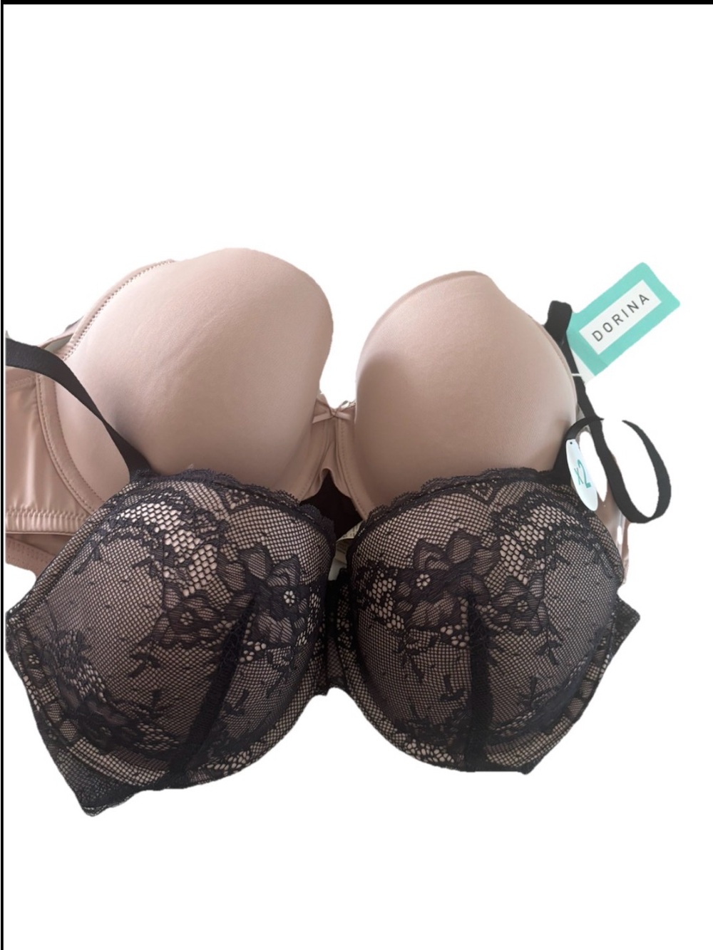 Dorina Women's Chloe Light Padded 2 Piece Bra Set - Black, Beige 40B. - Picture 2 of 4